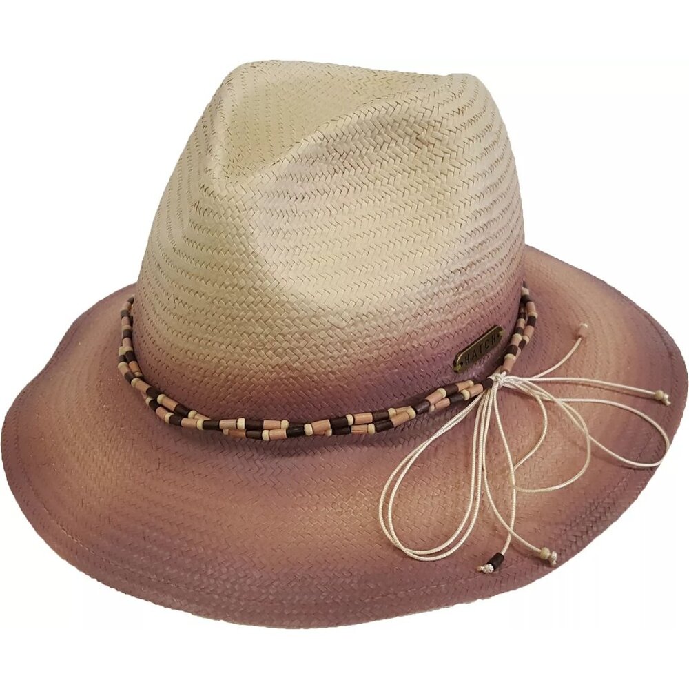 Natural Brown Straw Toyo braid womens hat packable adjustable fedora summ…